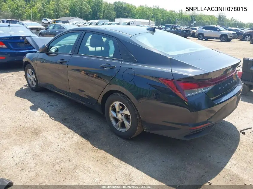 2022 Hyundai Elantra Se VIN: 5NPLL4AG3NH078015 Lot: 42602068