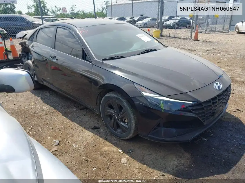 2022 Hyundai Elantra Sel VIN: 5NPLS4AG1NH060647 Lot: 42607209