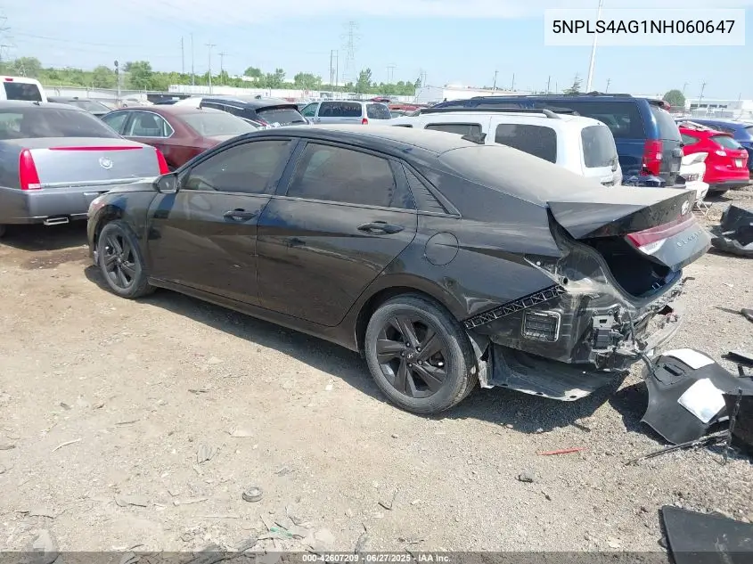 2022 Hyundai Elantra Sel VIN: 5NPLS4AG1NH060647 Lot: 42607209