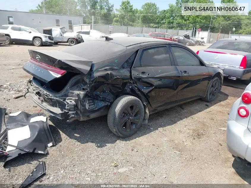 2022 Hyundai Elantra Sel VIN: 5NPLS4AG1NH060647 Lot: 42607209