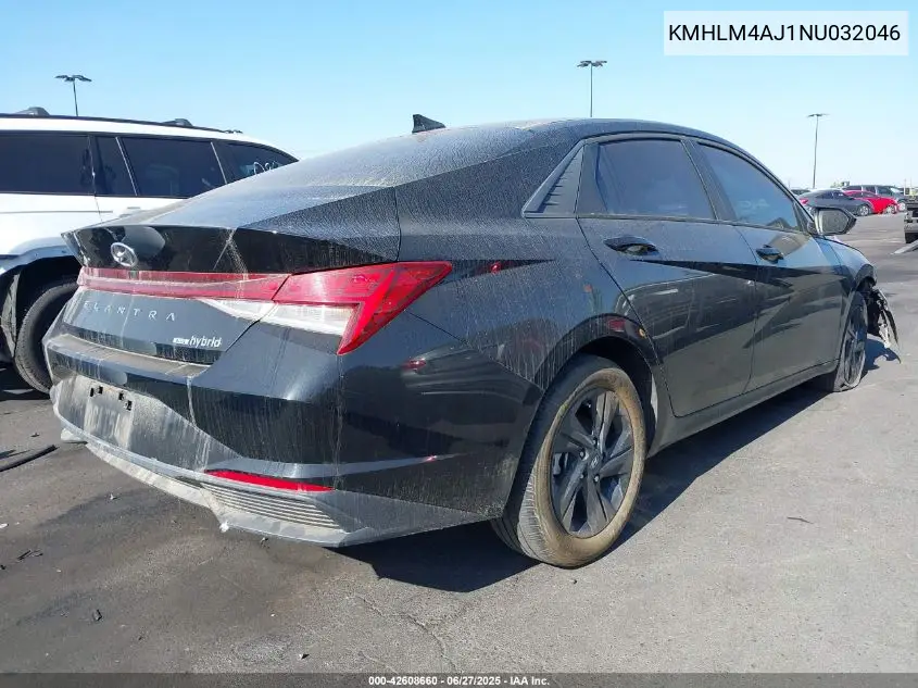 2022 Hyundai Elantra Hybrid Blue VIN: KMHLM4AJ1NU032046 Lot: 42608660