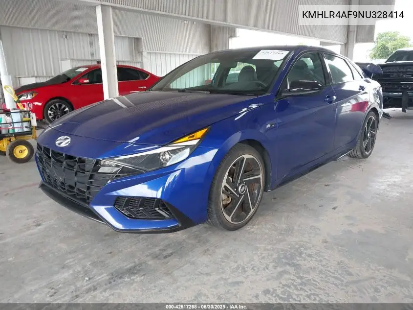2022 Hyundai Elantra N Line VIN: KMHLR4AF9NU328414 Lot: 42617268