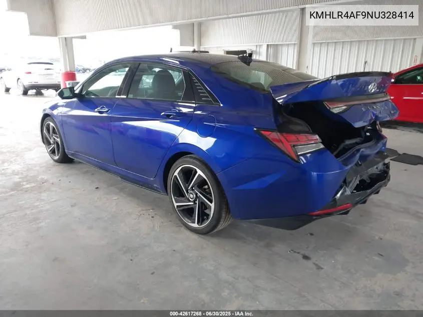 2022 Hyundai Elantra N Line VIN: KMHLR4AF9NU328414 Lot: 42617268