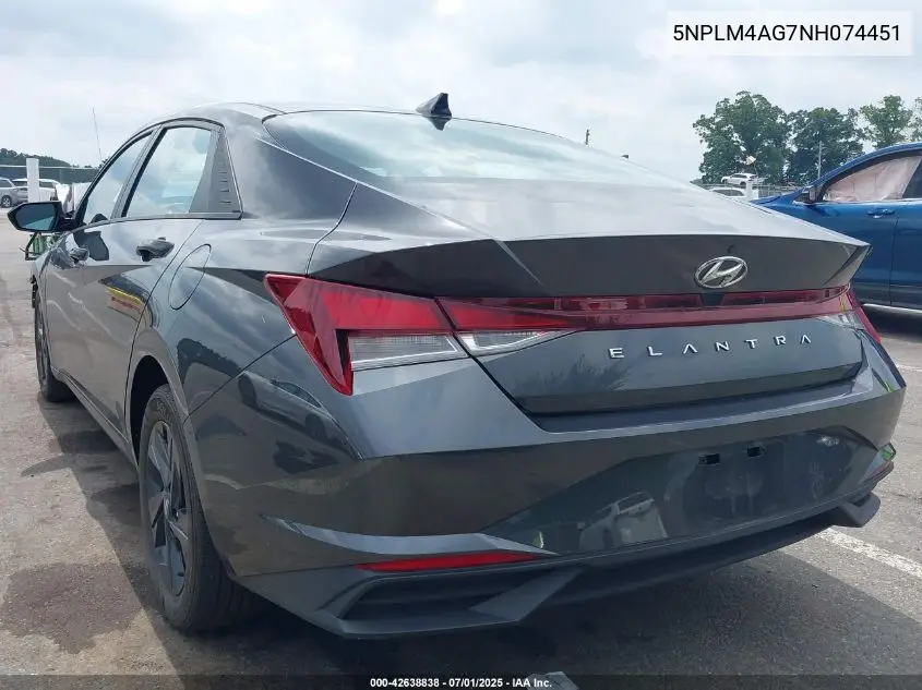 2022 Hyundai Elantra Sel VIN: 5NPLM4AG7NH074451 Lot: 42638838