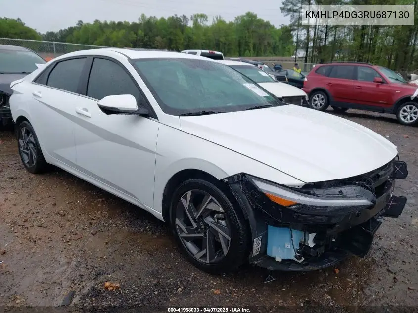 2024 Hyundai Elantra Limited VIN: KMHLP4DG3RU687130 Lot: 41968033