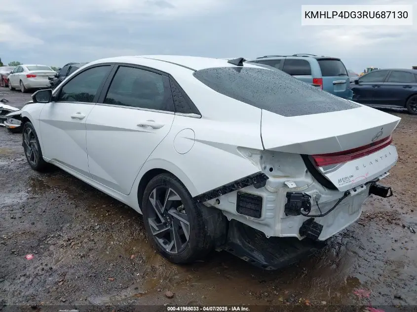2024 Hyundai Elantra Limited VIN: KMHLP4DG3RU687130 Lot: 41968033