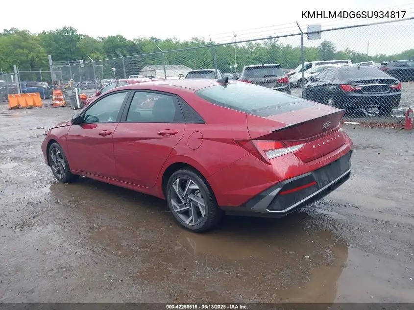 2025 Hyundai Elantra Sel Sport VIN: KMHLM4DG6SU934817 Lot: 42256516
