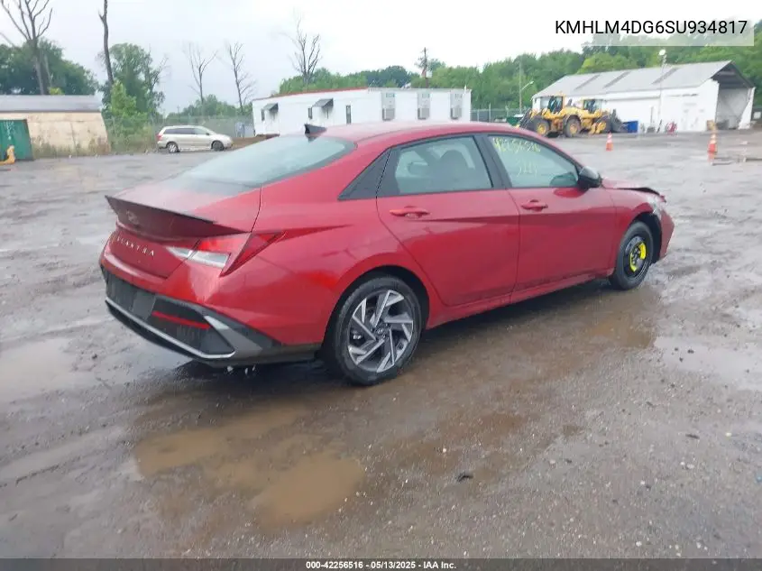 2025 Hyundai Elantra Sel Sport VIN: KMHLM4DG6SU934817 Lot: 42256516