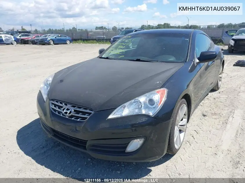 2010 Hyundai Genesis Coupe VIN: KMHHT6KD1AU039067 Lot: 12311155