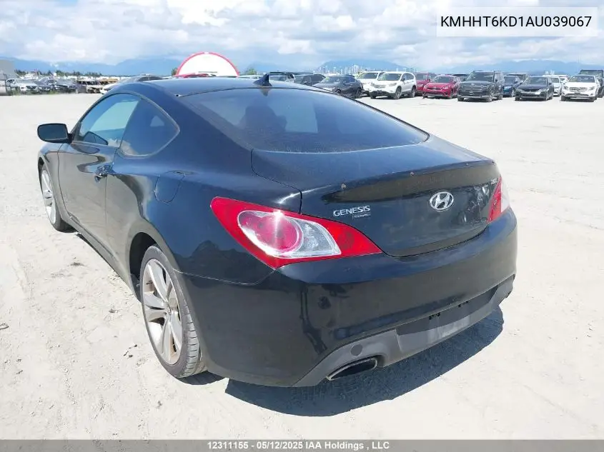 2010 Hyundai Genesis Coupe VIN: KMHHT6KD1AU039067 Lot: 12311155