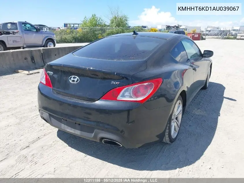 2010 Hyundai Genesis Coupe VIN: KMHHT6KD1AU039067 Lot: 12311155