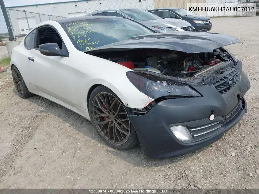 2010 Hyundai Genesis Coupe 3.8L VIN: KMHHU6KH3AU007012 Lot: 12330874