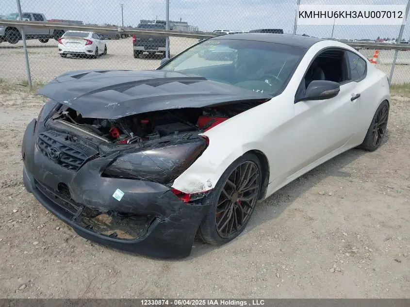 2010 Hyundai Genesis Coupe 3.8L VIN: KMHHU6KH3AU007012 Lot: 12330874