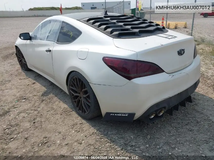 2010 Hyundai Genesis Coupe 3.8L VIN: KMHHU6KH3AU007012 Lot: 12330874