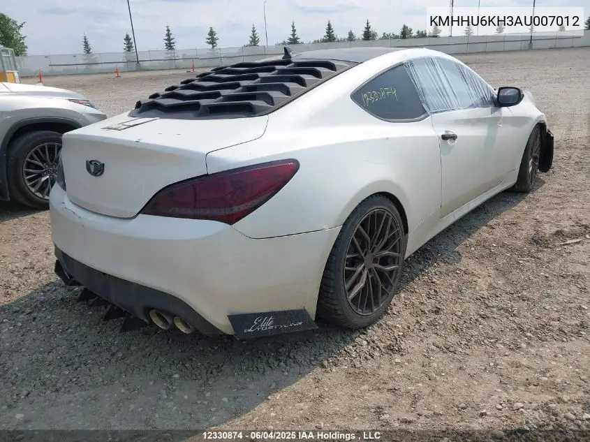 2010 Hyundai Genesis Coupe 3.8L VIN: KMHHU6KH3AU007012 Lot: 12330874