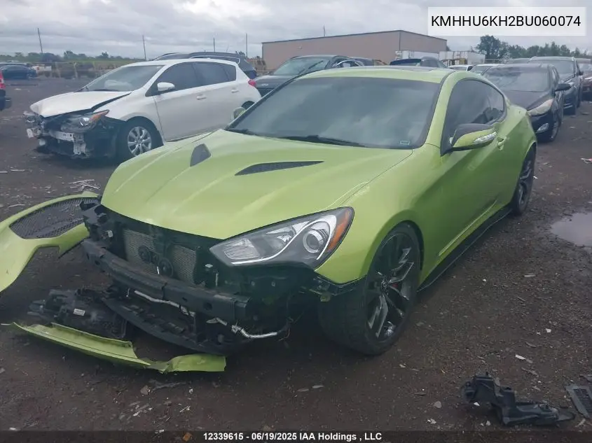 2011 Hyundai Genesis Coupe 3.8L VIN: KMHHU6KH2BU060074 Lot: 12339615