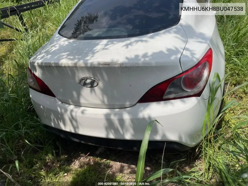2011 Hyundai Genesis Coupe 3.8L VIN: KMHHU6KH8BU047538 Lot: 42091580