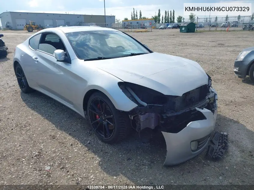 2012 Hyundai Genesis Coupe 3.8L VIN: KMHHU6KH6CU073329 Lot: 12339784