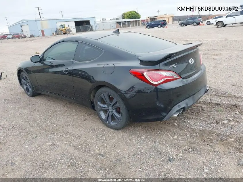 2013 Hyundai Genesis 2.0T VIN: KMHHT6KD8DU091672 Lot: 42540590