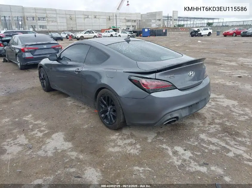 2014 Hyundai Genesis 2.0T VIN: KMHHT6KD3EU115586 Lot: 42492129