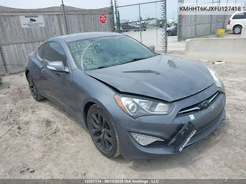 2015 Hyundai Genesis Coupe 3.8L VIN: KMHHT6KJXFU127418 Lot: 12337114
