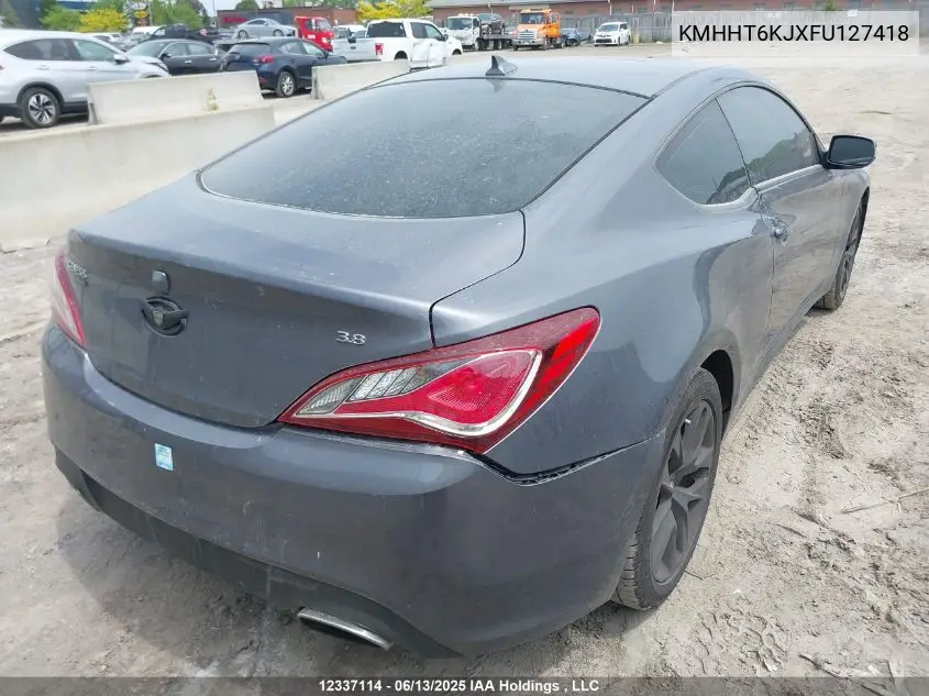 2015 Hyundai Genesis Coupe 3.8L VIN: KMHHT6KJXFU127418 Lot: 12337114