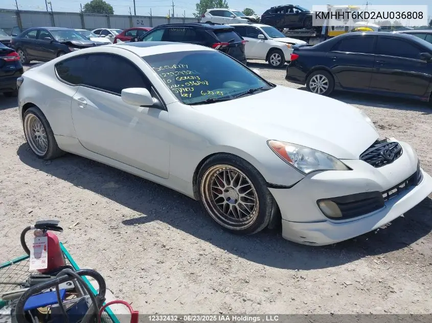 2010 Hyundai Genesis 2.0T Premium VIN: KMHHT6KD2AU036808 Lot: 12332432