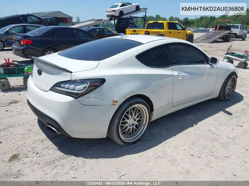2010 Hyundai Genesis 2.0T Premium VIN: KMHHT6KD2AU036808 Lot: 12332432