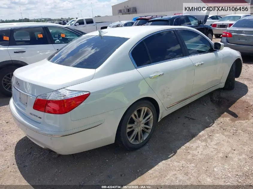 2010 Hyundai Genesis 4.6 VIN: KMHGC4DFXAU106456 Lot: 42243734