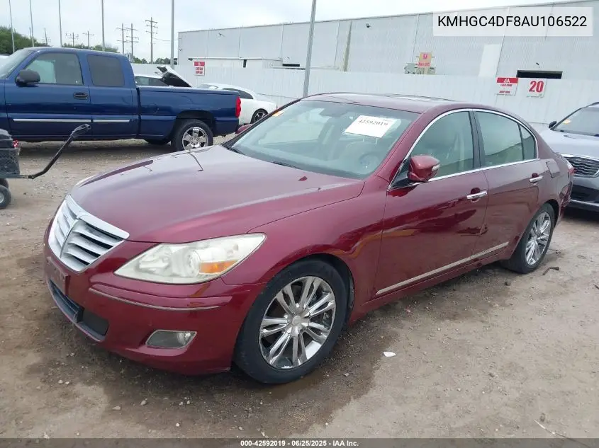2010 Hyundai Genesis 4.6 VIN: KMHGC4DF8AU106522 Lot: 42592019