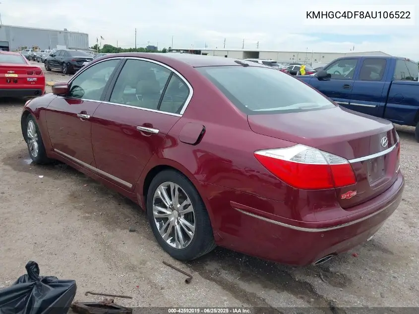 2010 Hyundai Genesis 4.6 VIN: KMHGC4DF8AU106522 Lot: 42592019