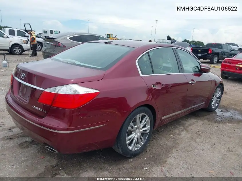 2010 Hyundai Genesis 4.6 VIN: KMHGC4DF8AU106522 Lot: 42592019