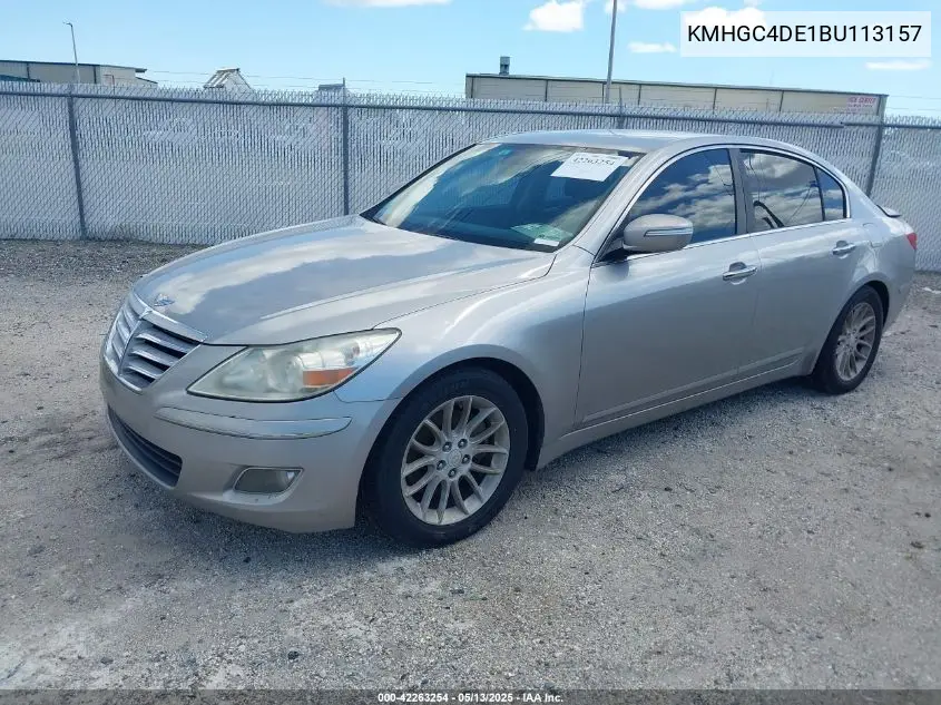 2011 Hyundai Genesis 3.8 VIN: KMHGC4DE1BU113157 Lot: 42263254