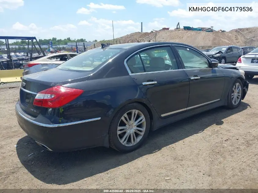 2012 Hyundai Genesis 4.6 VIN: KMHGC4DF6C4179536 Lot: 42586348
