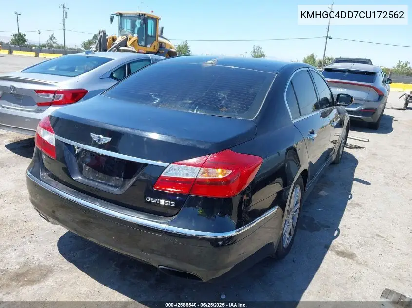 2012 Hyundai Genesis 3.8 VIN: KMHGC4DD7CU172562 Lot: 42586540