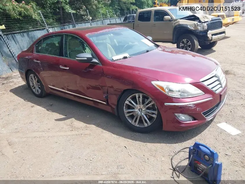 2012 Hyundai Genesis 3.8 VIN: KMHGC4DD2CU151523 Lot: 42587874
