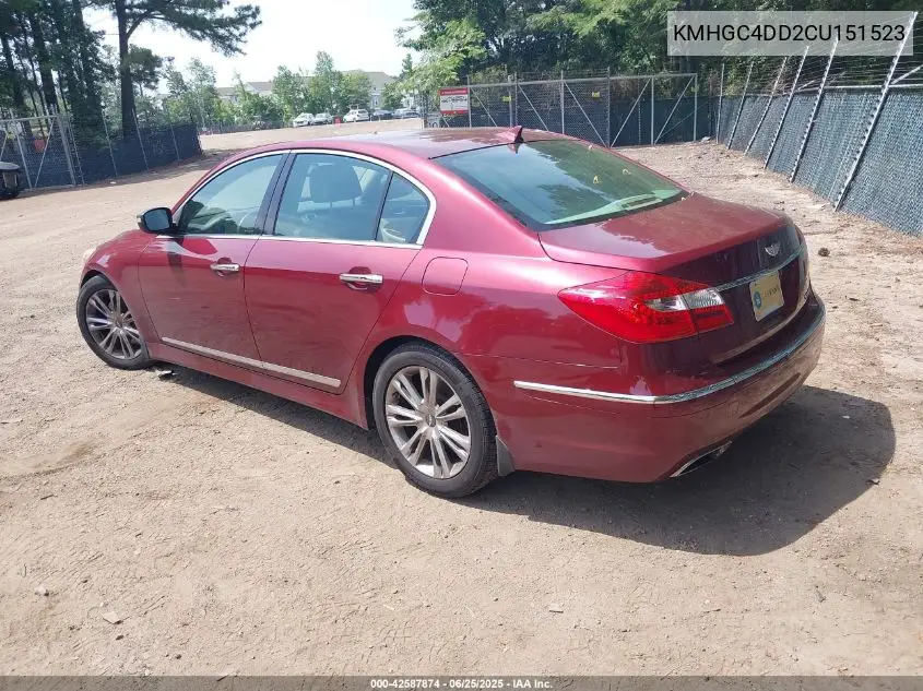 2012 Hyundai Genesis 3.8 VIN: KMHGC4DD2CU151523 Lot: 42587874