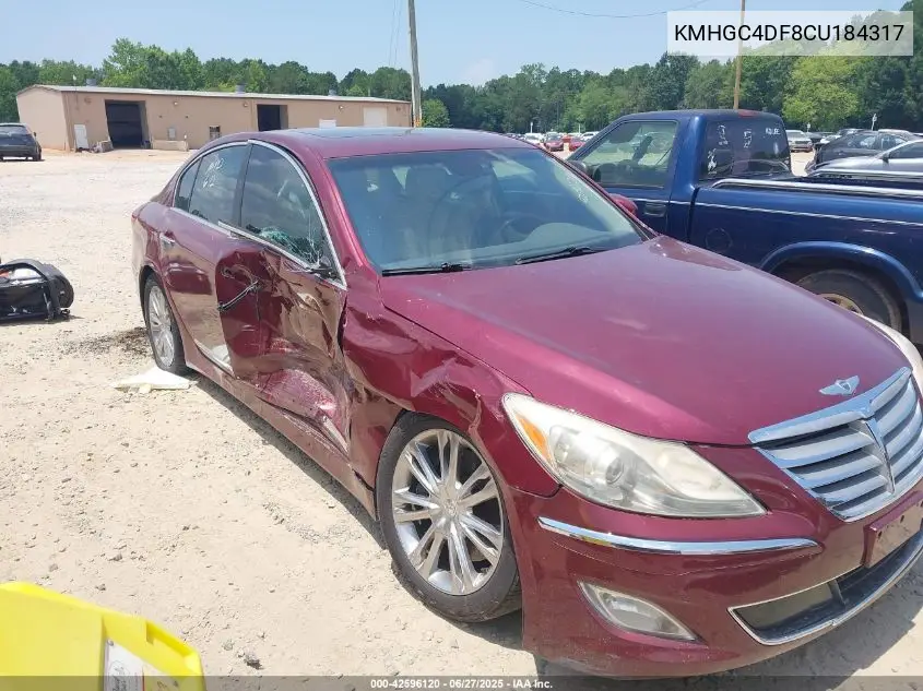 2012 Hyundai Genesis 4.6 VIN: KMHGC4DF8CU184317 Lot: 42596120
