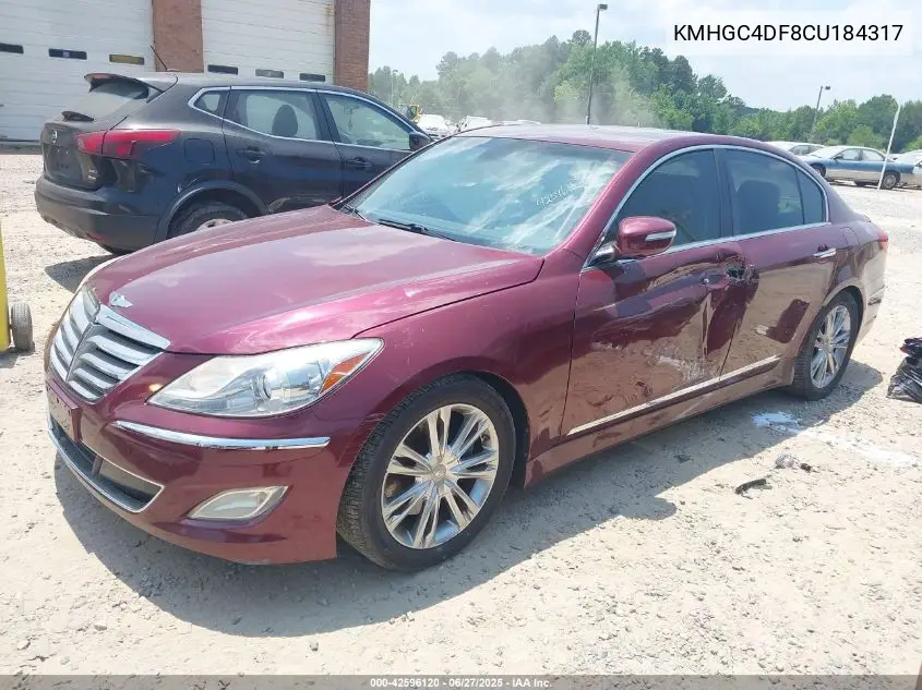 2012 Hyundai Genesis 4.6 VIN: KMHGC4DF8CU184317 Lot: 42596120