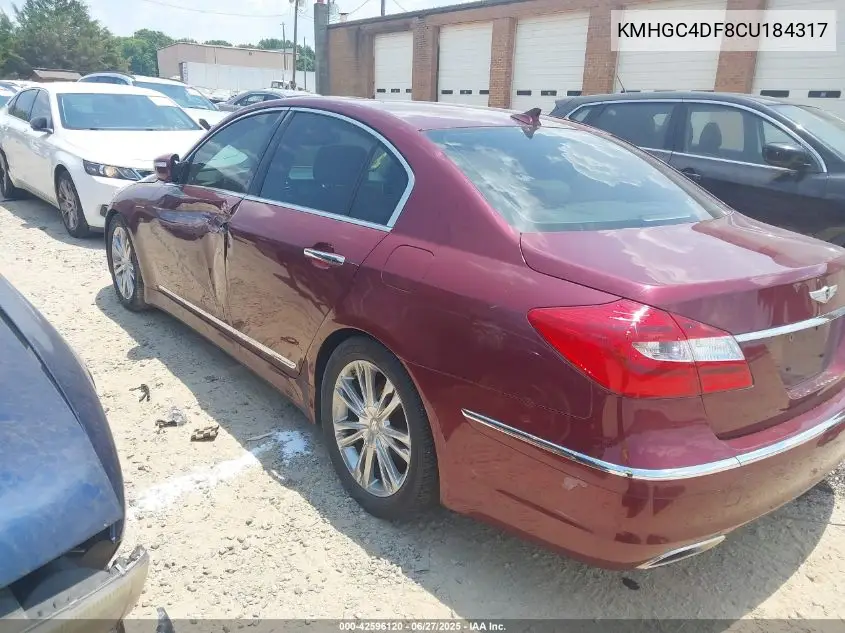 2012 Hyundai Genesis 4.6 VIN: KMHGC4DF8CU184317 Lot: 42596120