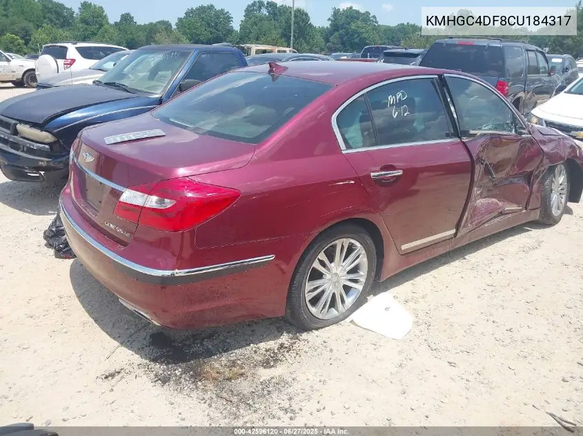2012 Hyundai Genesis 4.6 VIN: KMHGC4DF8CU184317 Lot: 42596120