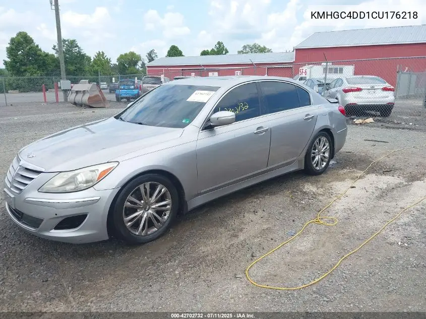 2012 Hyundai Genesis 3.8 VIN: KMHGC4DD1CU176218 Lot: 42702732