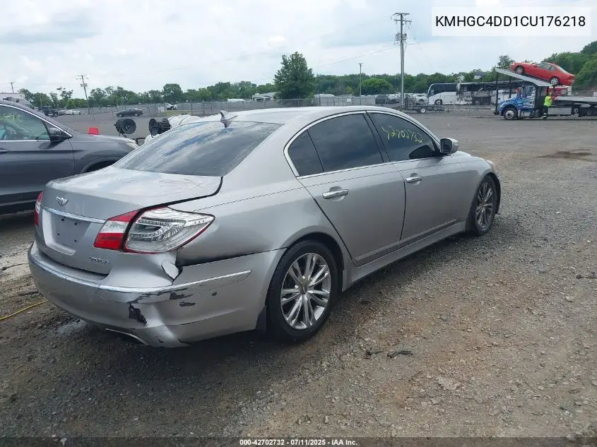 2012 Hyundai Genesis 3.8 VIN: KMHGC4DD1CU176218 Lot: 42702732