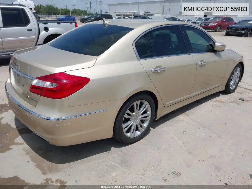 2012 Hyundai Genesis 4.6 VIN: KMHGC4DFXCU155983 Lot: 42702914