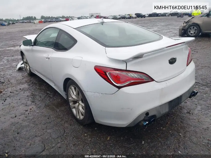 2014 Hyundai Genesis 2.0T VIN: KMHHT6KD0EU115545 Lot: 42250247