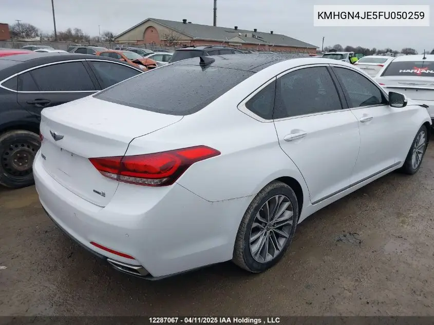 2015 Hyundai Genesis VIN: KMHGN4JE5FU050259 Lot: 12287067