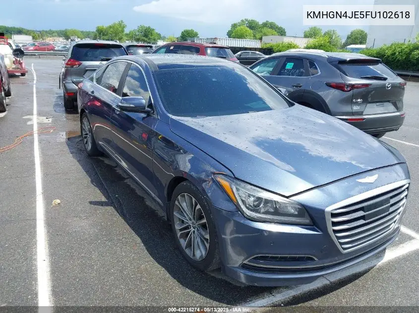 2015 Hyundai Genesis 3.8 VIN: KMHGN4JE5FU102618 Lot: 42215274
