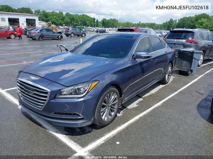 2015 Hyundai Genesis 3.8 VIN: KMHGN4JE5FU102618 Lot: 42215274