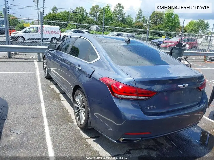 2015 Hyundai Genesis 3.8 VIN: KMHGN4JE5FU102618 Lot: 42215274