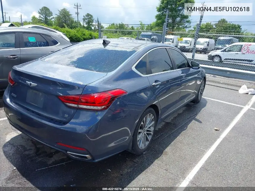 2015 Hyundai Genesis 3.8 VIN: KMHGN4JE5FU102618 Lot: 42215274